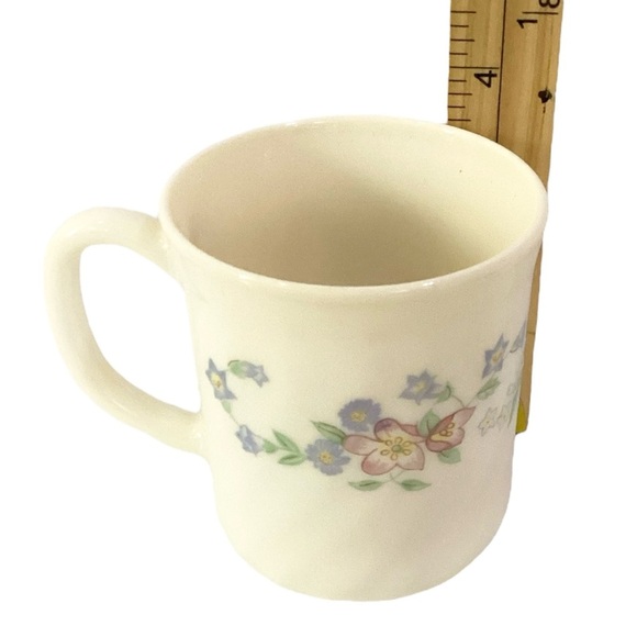 Vintage Arcopal Champetre France Floral Swirl Milk Glass Mugs. - Picture 3 of 5